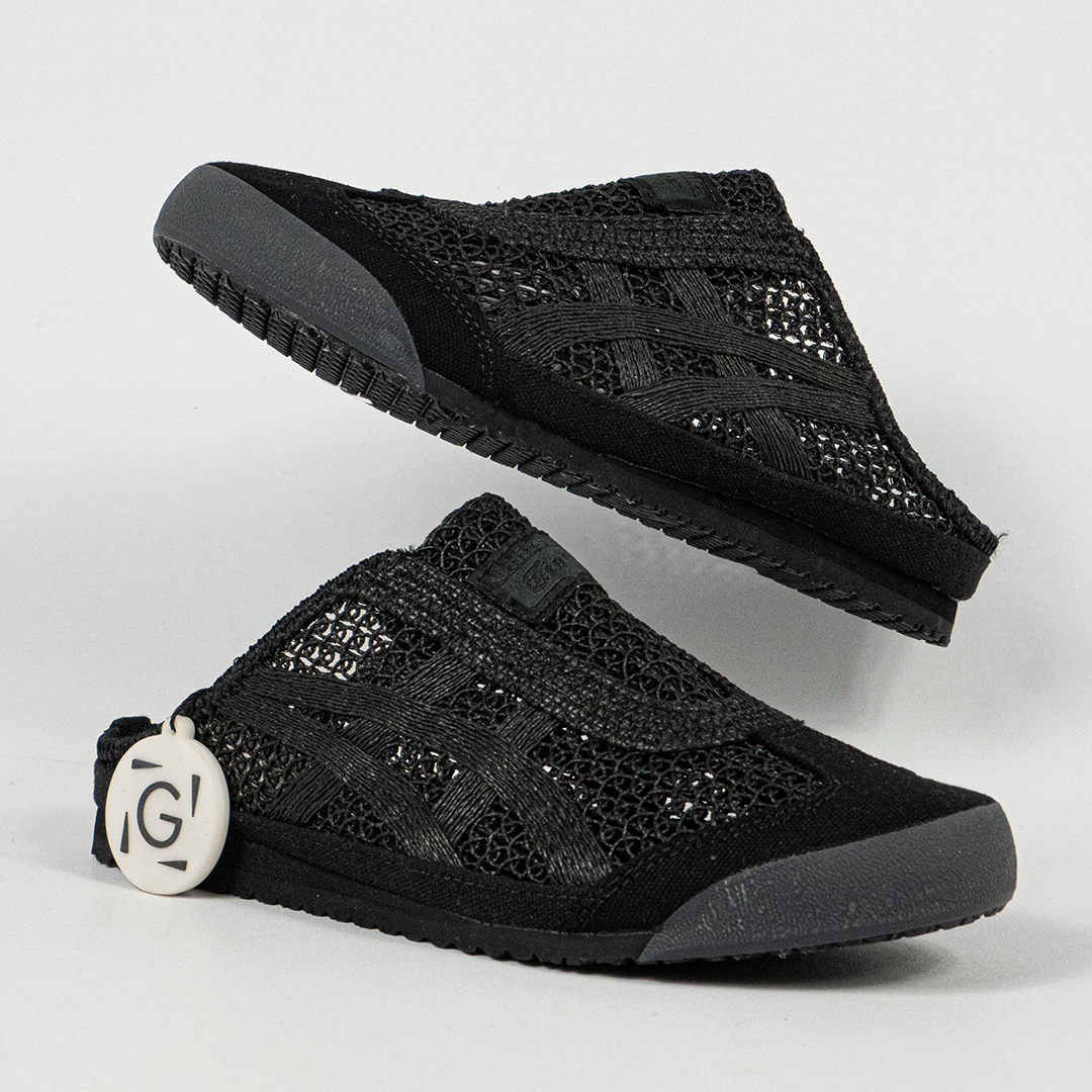 Sepatu Onitsuka Tiger Mexico 66 Sabot Black Allblack Unisex Sneakers Casual Authentic