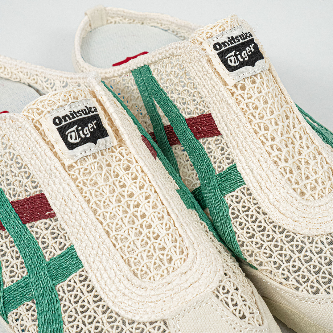 Sepatu Onitsuka Tiger Mexico 66 Sabot Cream Green Red Unisex Sneakers Casual Authentic - Image 2