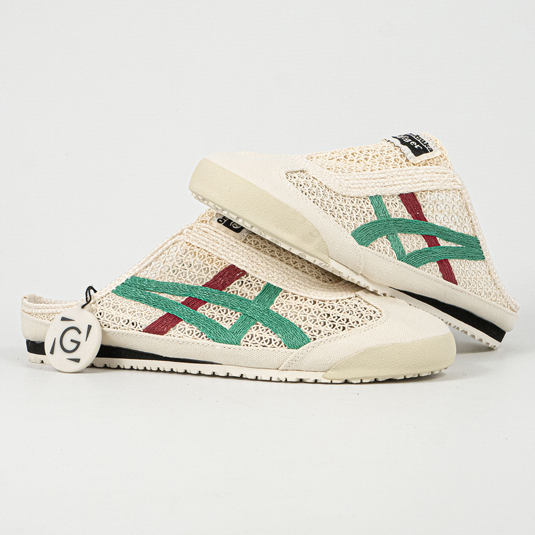 Sepatu Onitsuka Tiger Mexico 66 Sabot Cream Green Red Unisex Sneakers Casual Authentic - Image 4