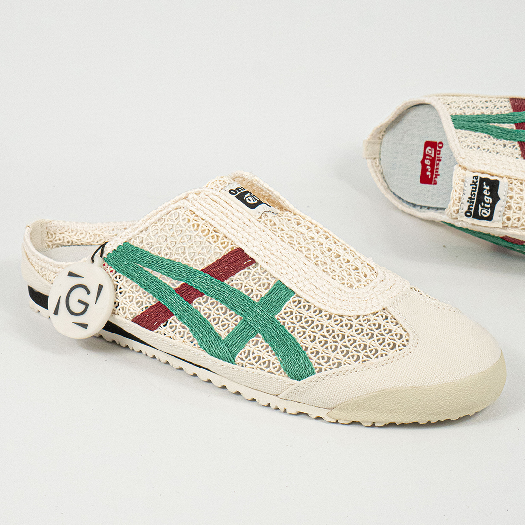 Sepatu Onitsuka Tiger Mexico 66 Sabot Cream Green Red Unisex Sneakers Casual Authentic - Image 3