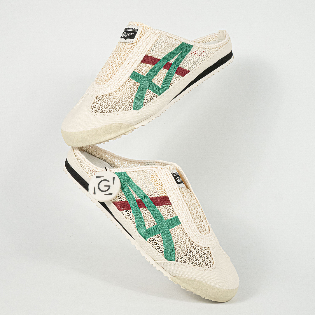 Sepatu Onitsuka Tiger Mexico 66 Sabot Cream Green Red Unisex Sneakers Casual Authentic - Image 5