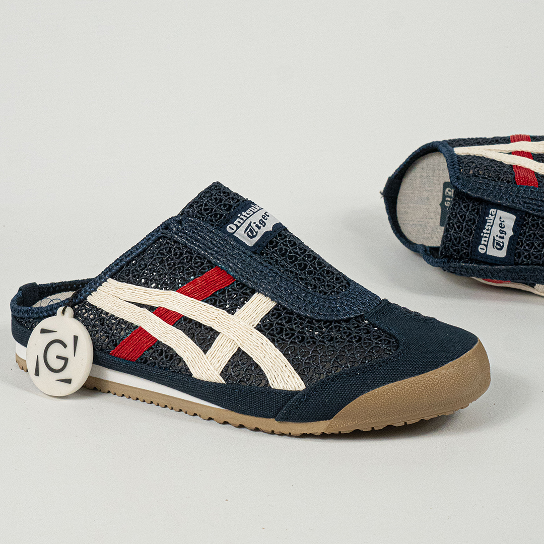Sepatu Onitsuka Tiger Mexico 66 Sabot Iron Navy Cream Unisex Sneakers Casual Authentic - Image 3