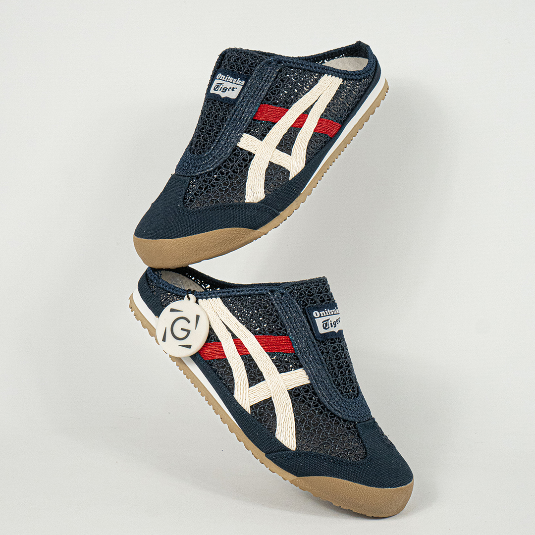 Sepatu Onitsuka Tiger Mexico 66 Sabot Iron Navy Cream Unisex Sneakers Casual Authentic - Image 5
