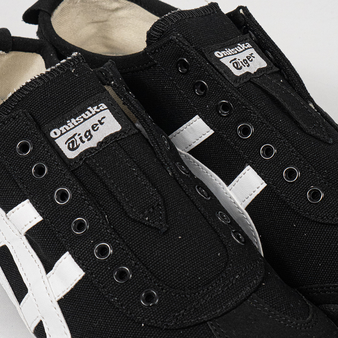 Sepatu Onitsuka Tiger Mexico 66 Slip On Black White Canvas Unisex Sneakers Casual Authentic - Image 2