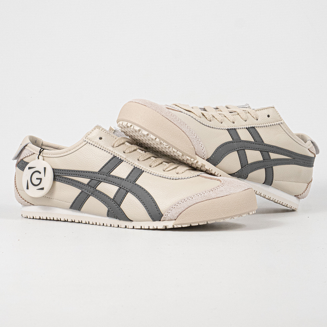 Sepatu Onitsuka Tiger Mexico 66 Slip On Grey Cream Unisex Sneakers Casual Authentic - Image 4