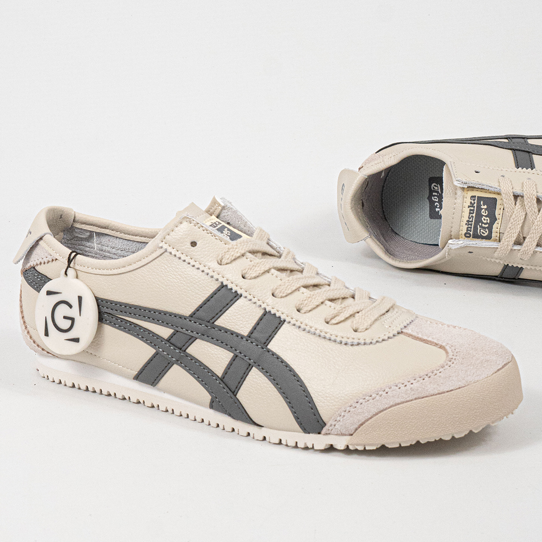 Sepatu Onitsuka Tiger Mexico 66 Slip On Grey Cream Unisex Sneakers Casual Authentic - Image 3