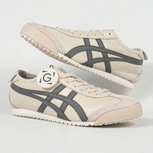 Sepatu Onitsuka Tiger Mexico 66 Slip On Grey Cream Unisex Sneakers Casual Authentic
