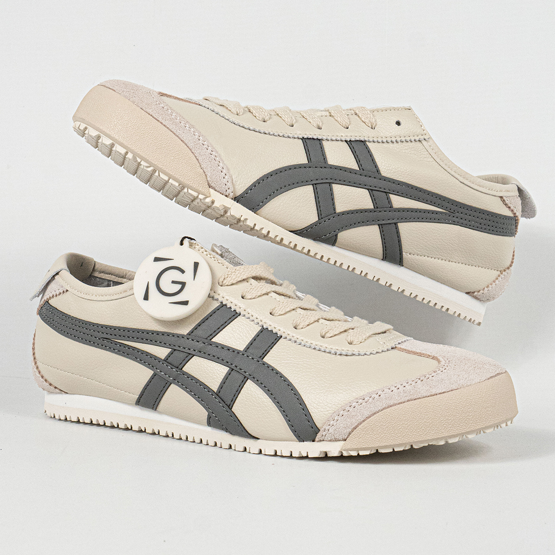 Sepatu Onitsuka Tiger Mexico 66 Slip On Grey Cream Unisex Sneakers Casual Authentic