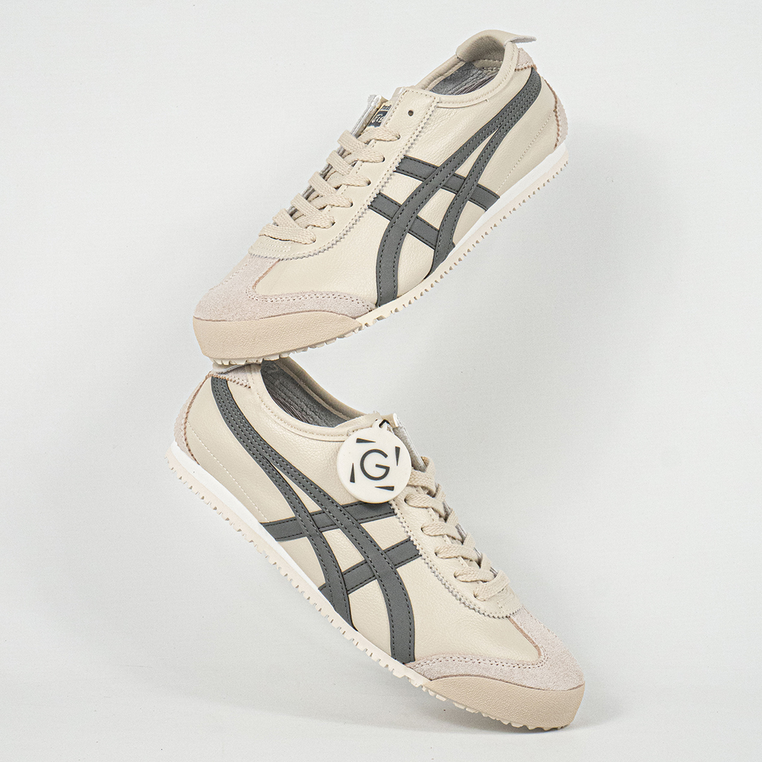 Sepatu Onitsuka Tiger Mexico 66 Slip On Grey Cream Unisex Sneakers Casual Authentic - Image 5