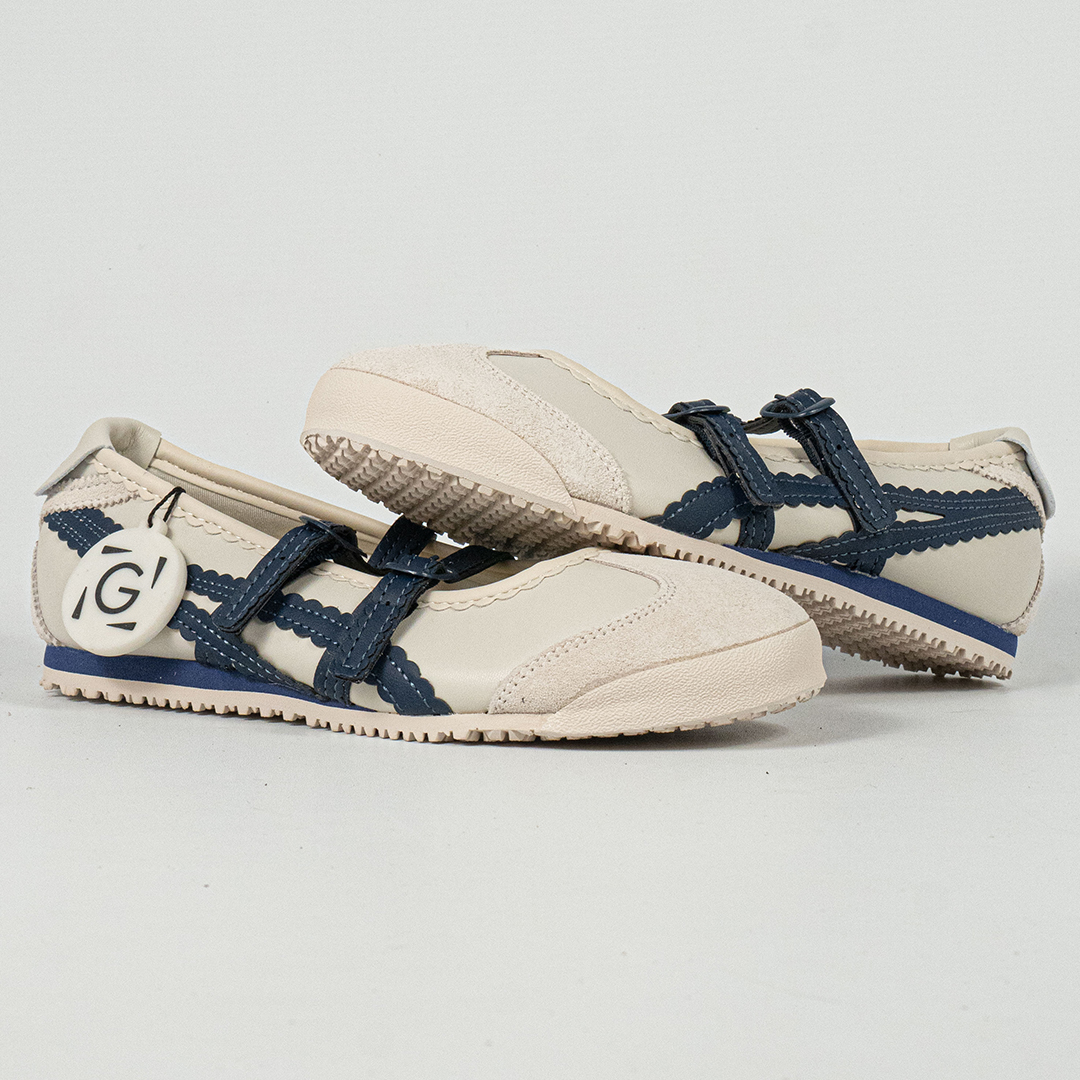 Sepatu Onitsuka Tiger Mexico TGRS TIGRESS Birch Peacoat Navy Unisex Sneakers Casual Authentic - Image 4
