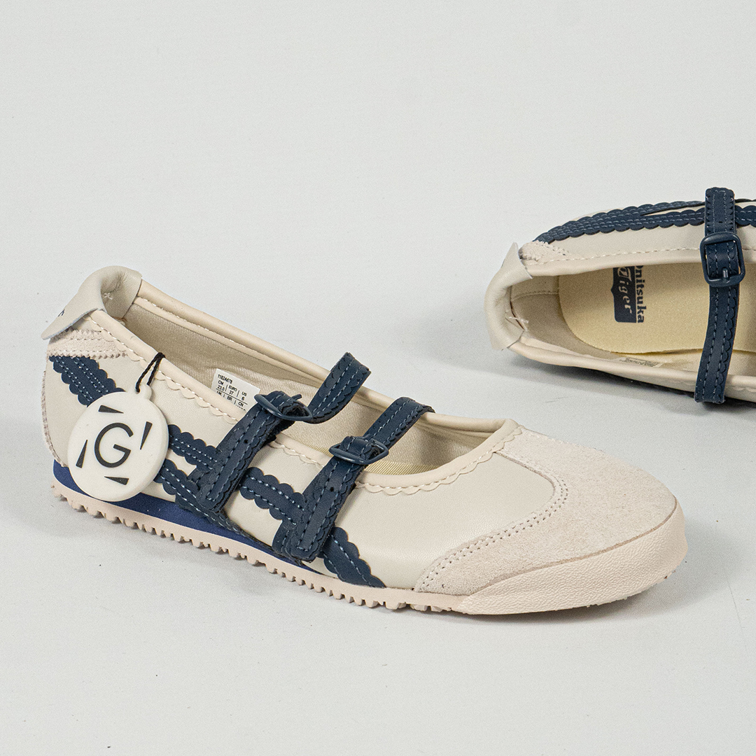 Sepatu Onitsuka Tiger Mexico TGRS TIGRESS Birch Peacoat Navy Unisex Sneakers Casual Authentic - Image 3