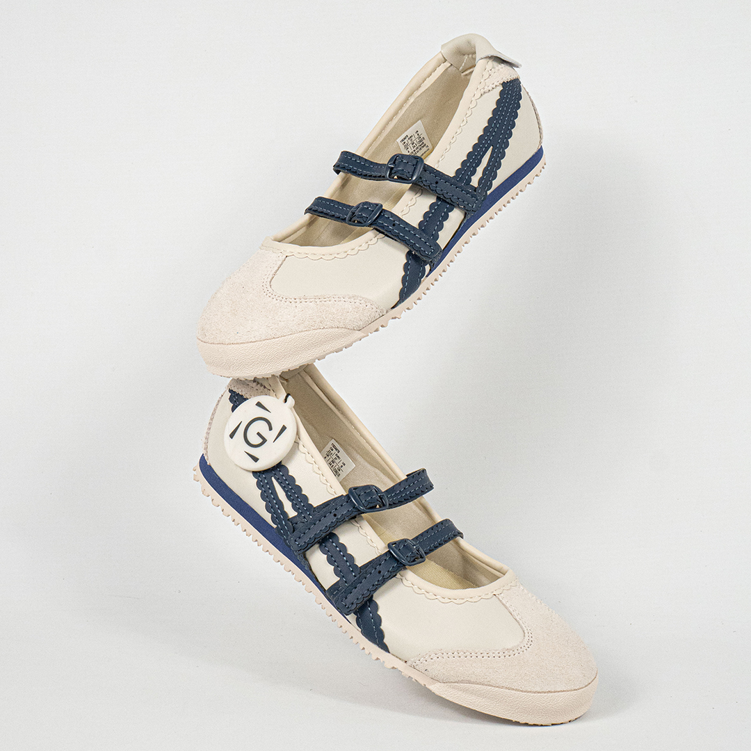 Sepatu Onitsuka Tiger Mexico TGRS TIGRESS Birch Peacoat Navy Unisex Sneakers Casual Authentic - Image 5