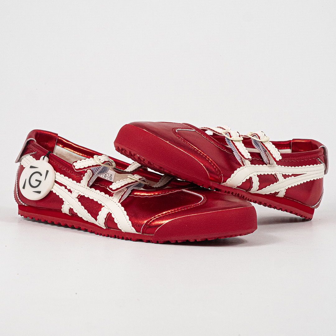 Sepatu Onitsuka Tiger Mexico TGRS TIGRESS Classic Red Cream Unisex Sneakers Casual Authentic - Image 4
