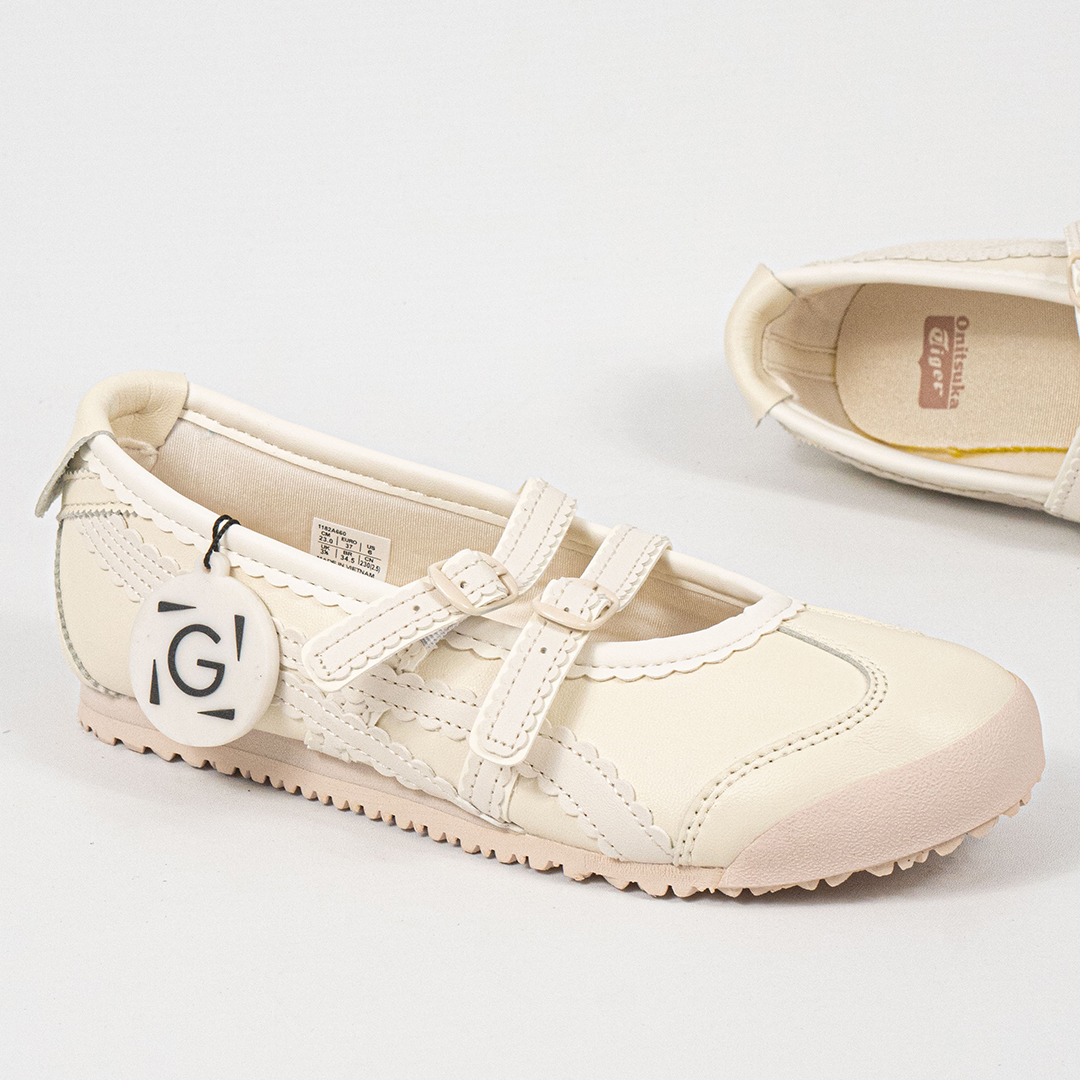 Sepatu Onitsuka Tiger Mexico TGRS TIGRESS Ivory Cream Beige Unisex Sneakers Casual Authentic - Image 3