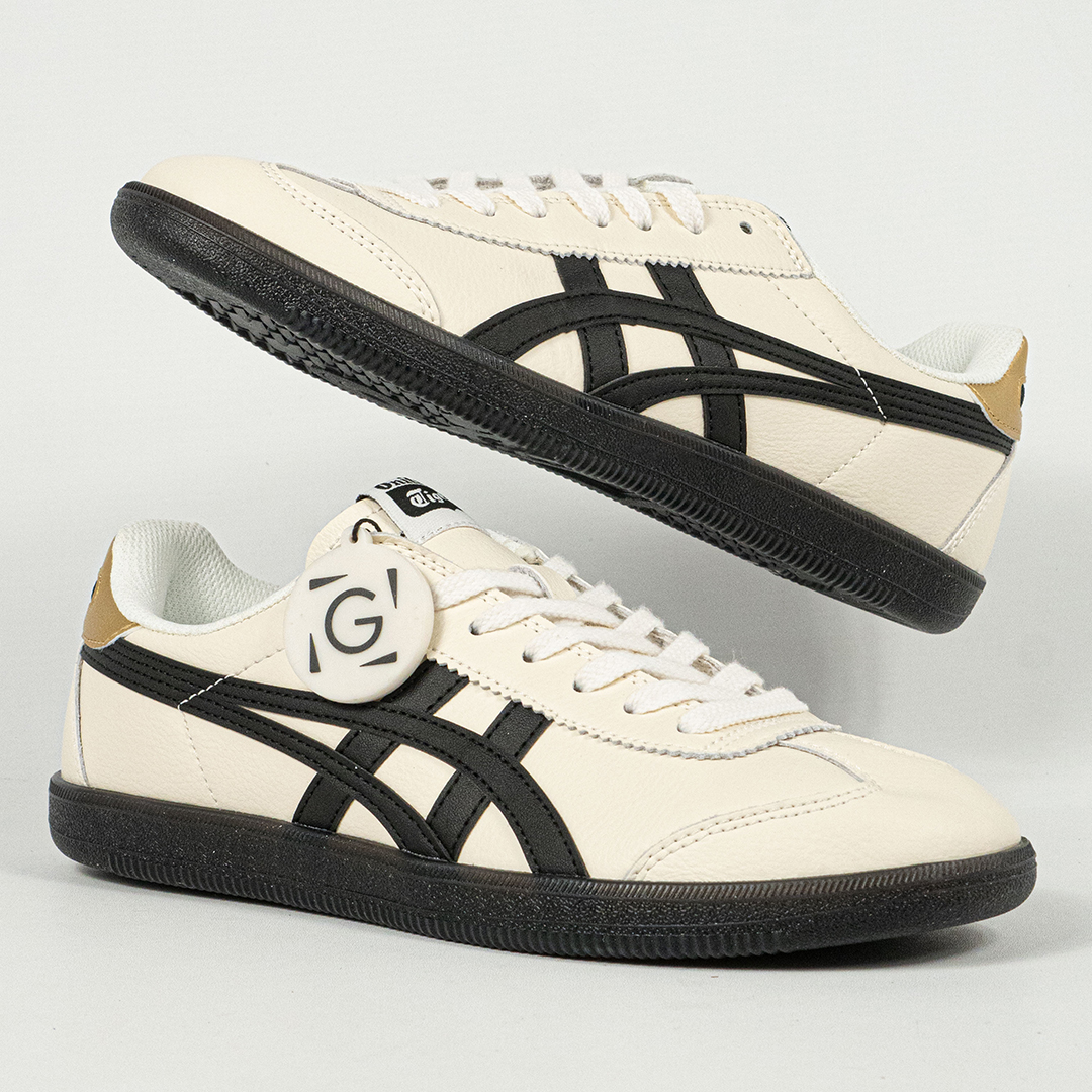 Sepatu Onitsuka Tiger Tokuten Cream Black Gold Unisex Sneakers Casual Authentic