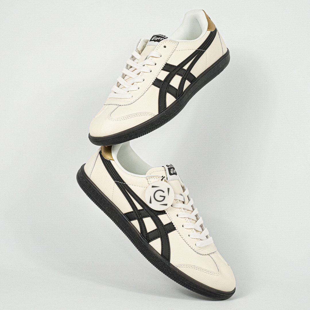 Sepatu Onitsuka Tiger Tokuten Cream Black Gold Unisex Sneakers Casual Authentic - Image 5