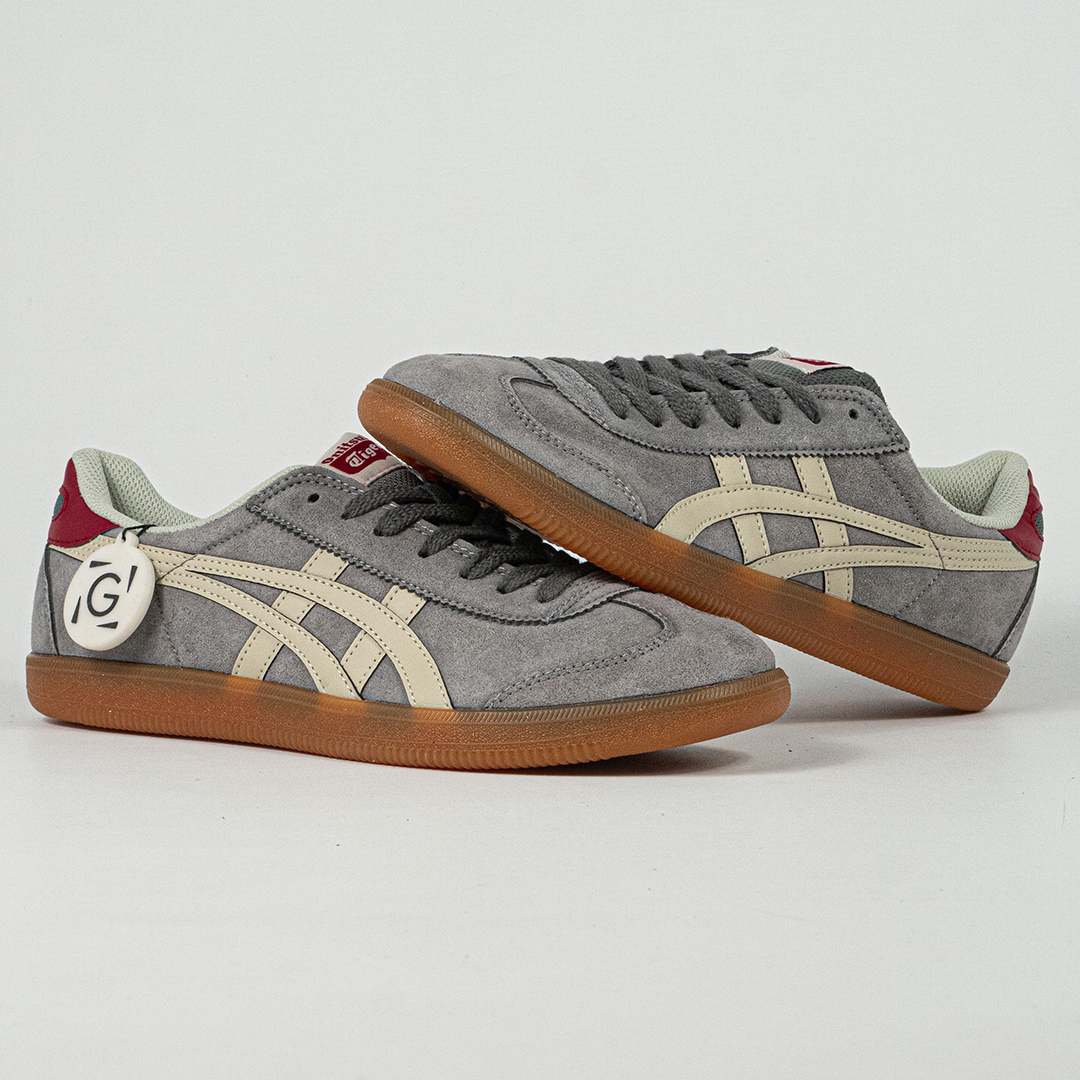 Sepatu Onitsuka Tiger Mexico Tokuten Grey White Red Unisex Sneakers Casual Authentic - Image 4