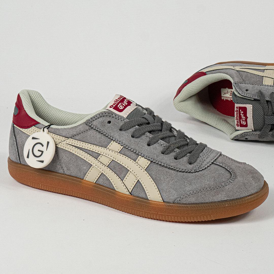 Sepatu Onitsuka Tiger Mexico Tokuten Grey White Red Unisex Sneakers Casual Authentic - Image 3