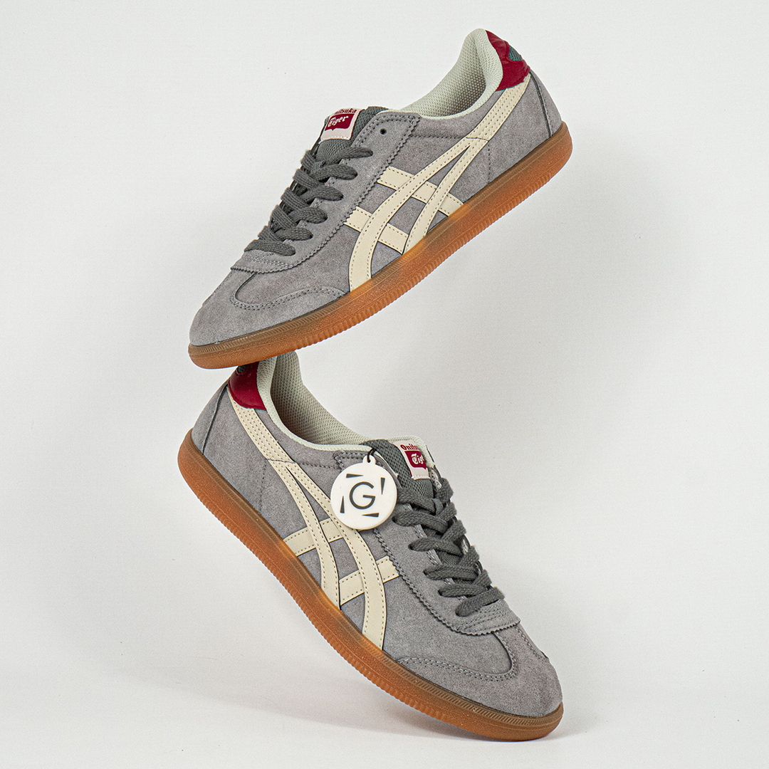 Sepatu Onitsuka Tiger Mexico Tokuten Grey White Red Unisex Sneakers Casual Authentic - Image 5