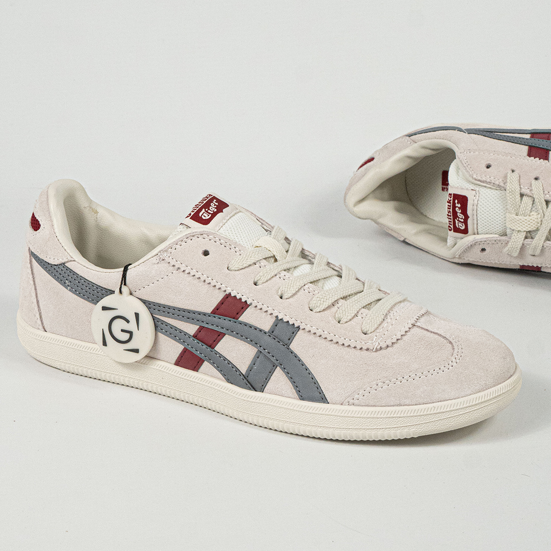 Sepatu Onitsuka Tiger Tokuten Red Grey Unisex Sneakers Casual Authentic - Image 3