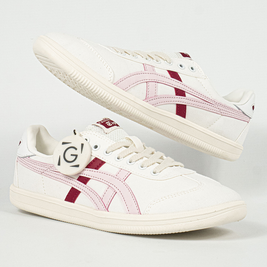 Sepatu Onitsuka Tiger Mexico Tokuten White Pink Rose Red Unisex Sneakers Casual Authentic