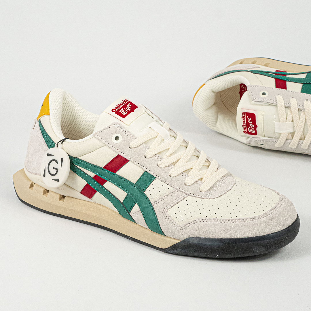 Sepatu Onitsuka Tiger Ultimate 81 EX Birch Green Red Yellow Unisex Sneakers Casual Authentic - Image 3