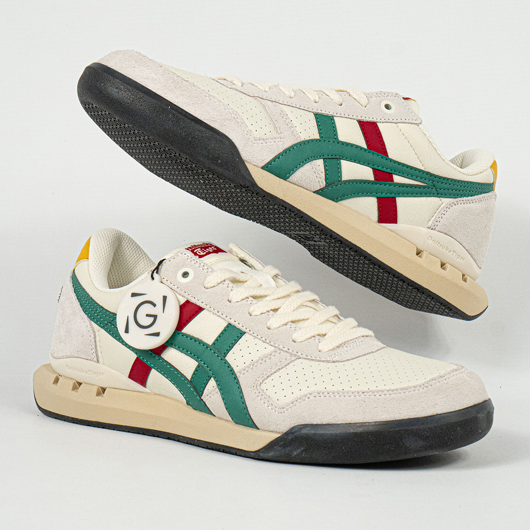 Sepatu Onitsuka Tiger Ultimate 81 EX Birch Green Red Yellow Unisex Sneakers Casual Authentic