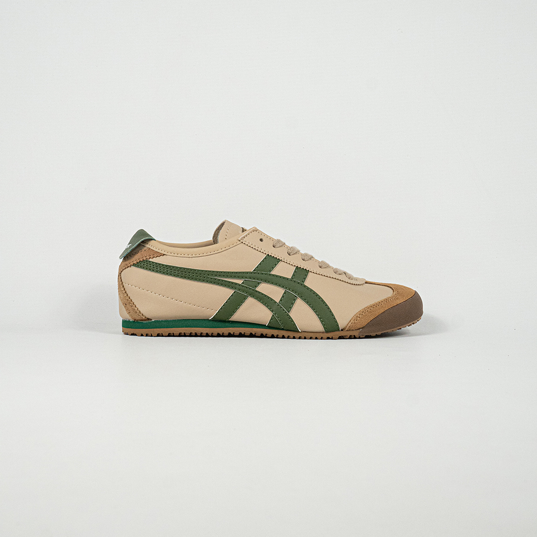 Sepatu Onitsuka Tiger Mexico 66 Laces Beige Grass Green Brown Unisex Sneakers Casual Authentic