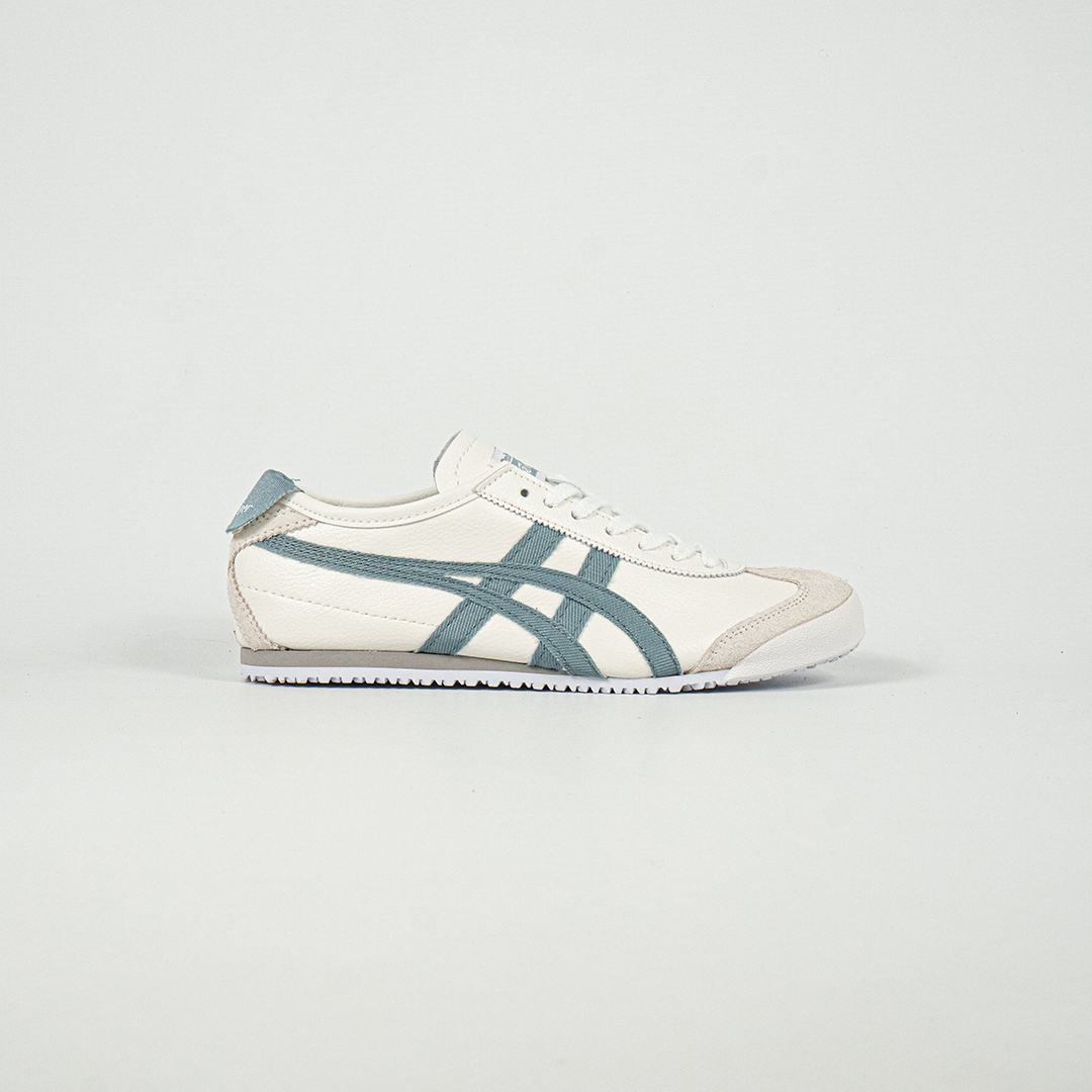 Sepatu Onitsuka Tiger Mexico 66 Laces Cream Grey Leather Unisex Sneakers Casual Authentic