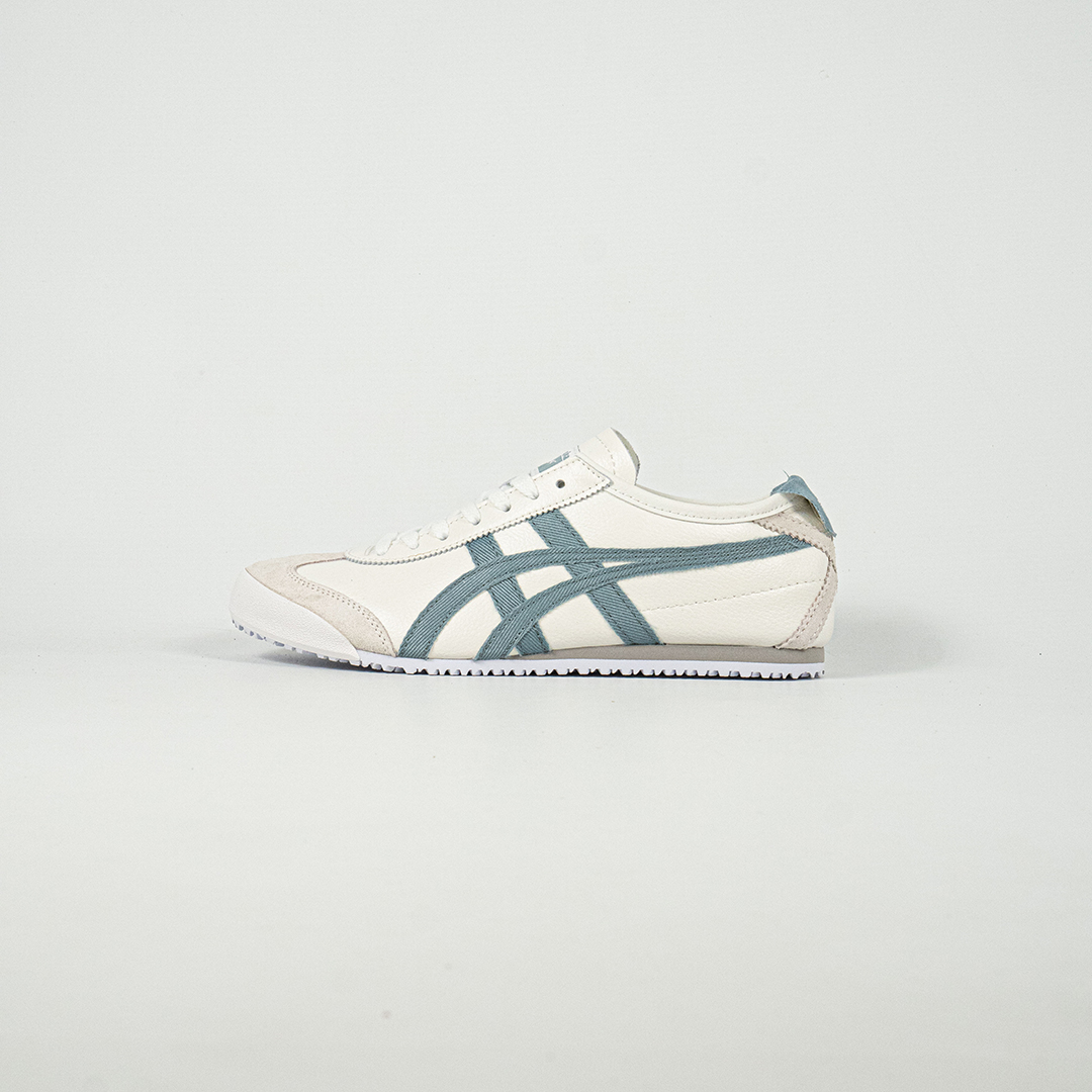 Sepatu Onitsuka Tiger Mexico 66 Laces Cream Grey Leather Unisex Sneakers Casual Authentic - Image 2