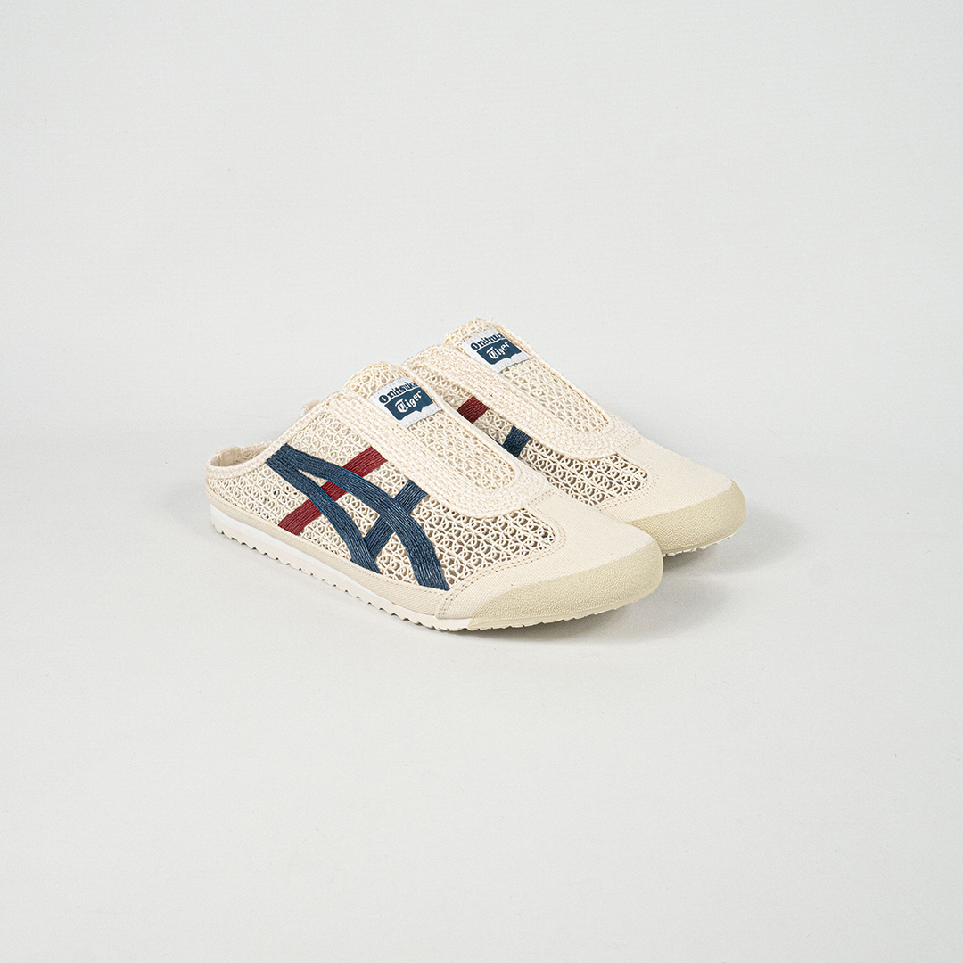 Sepatu Onitsuka Tiger Mexico 66 Sabot Cream Mako Blue Navy Red Unisex Sneakers Casual Authentic - Image 5