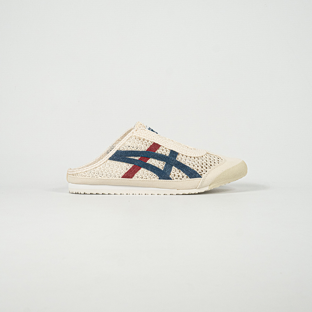 Sepatu Onitsuka Tiger Mexico 66 Sabot Cream Mako Blue Navy Red Unisex Sneakers Casual Authentic