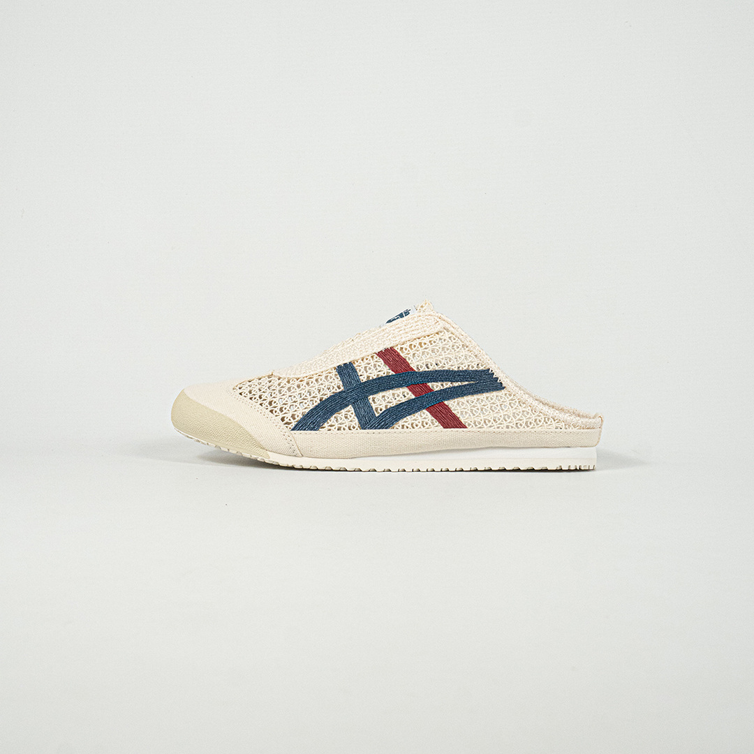 Sepatu Onitsuka Tiger Mexico 66 Sabot Cream Mako Blue Navy Red Unisex Sneakers Casual Authentic - Image 2