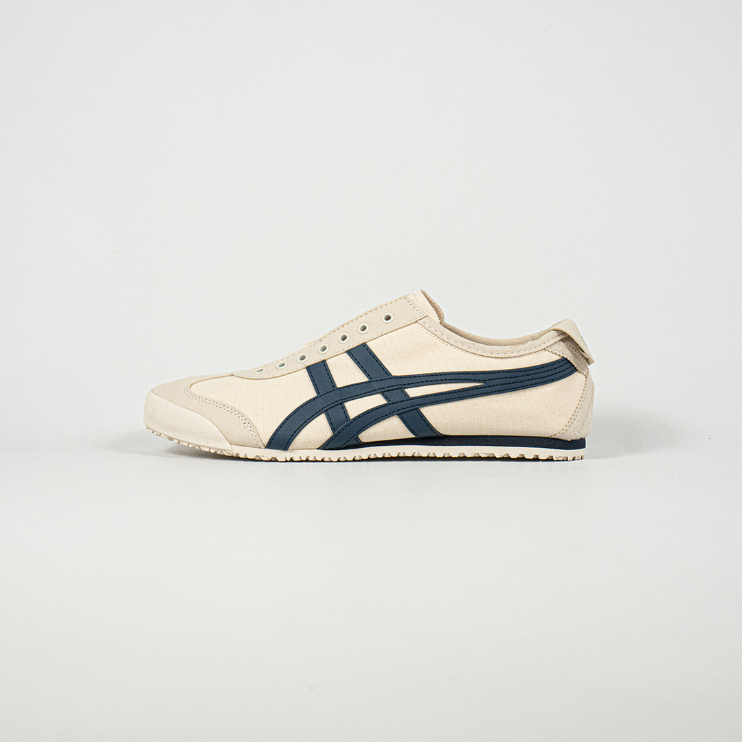 Sepatu Onitsuka Tiger Mexico 66 Slip On Birch Midnight Navy Canvas Unisex Sneakers Casual Authentic - Image 2