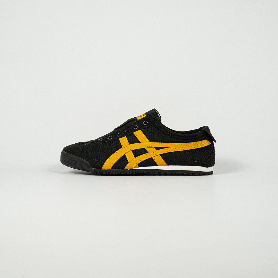 Sepatu Onitsuka Tiger Mexico 66 Slip On Black Yellow Canvas Unisex Sneakers Casual Authentic - Image 2