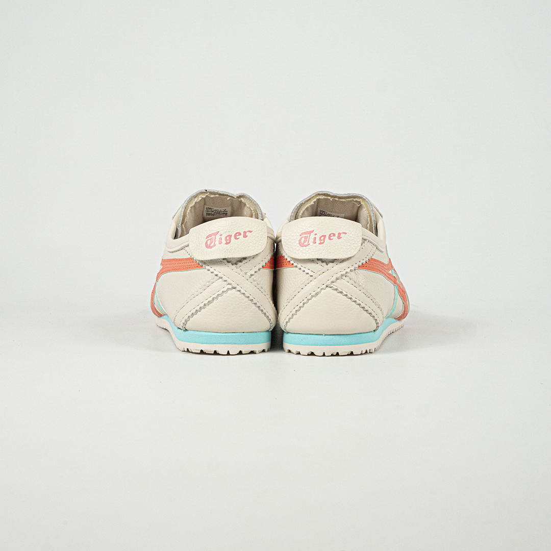 Sepatu Onitsuka Tiger Mexico 66 Slip On Leather White Aqua Orange Unisex Sneakers Casual Authentic - Image 4