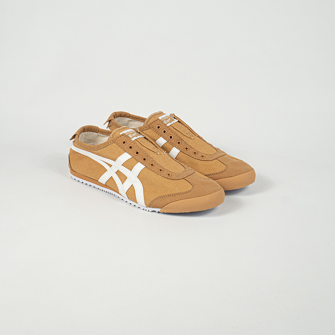 Sepatu Onitsuka Tiger Mexico 66 Slip On Tan Presidio Brown White Canvas Unisex Sneakers Casual Authentic - Image 5