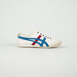 Sepatu Onitsuka Tiger Mexico 66 Slip On White Tri Color Blue Red Canvas Unisex Sneakers Casual Authentic