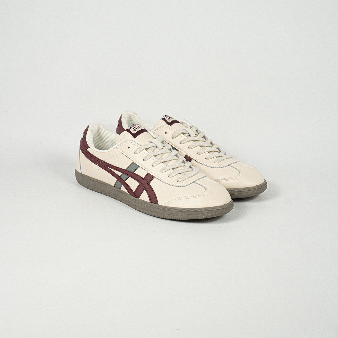 Sepatu Onitsuka Tiger Tokuten White Burgundy Red Grey Unisex Sneakers Casual Authentic - Image 5