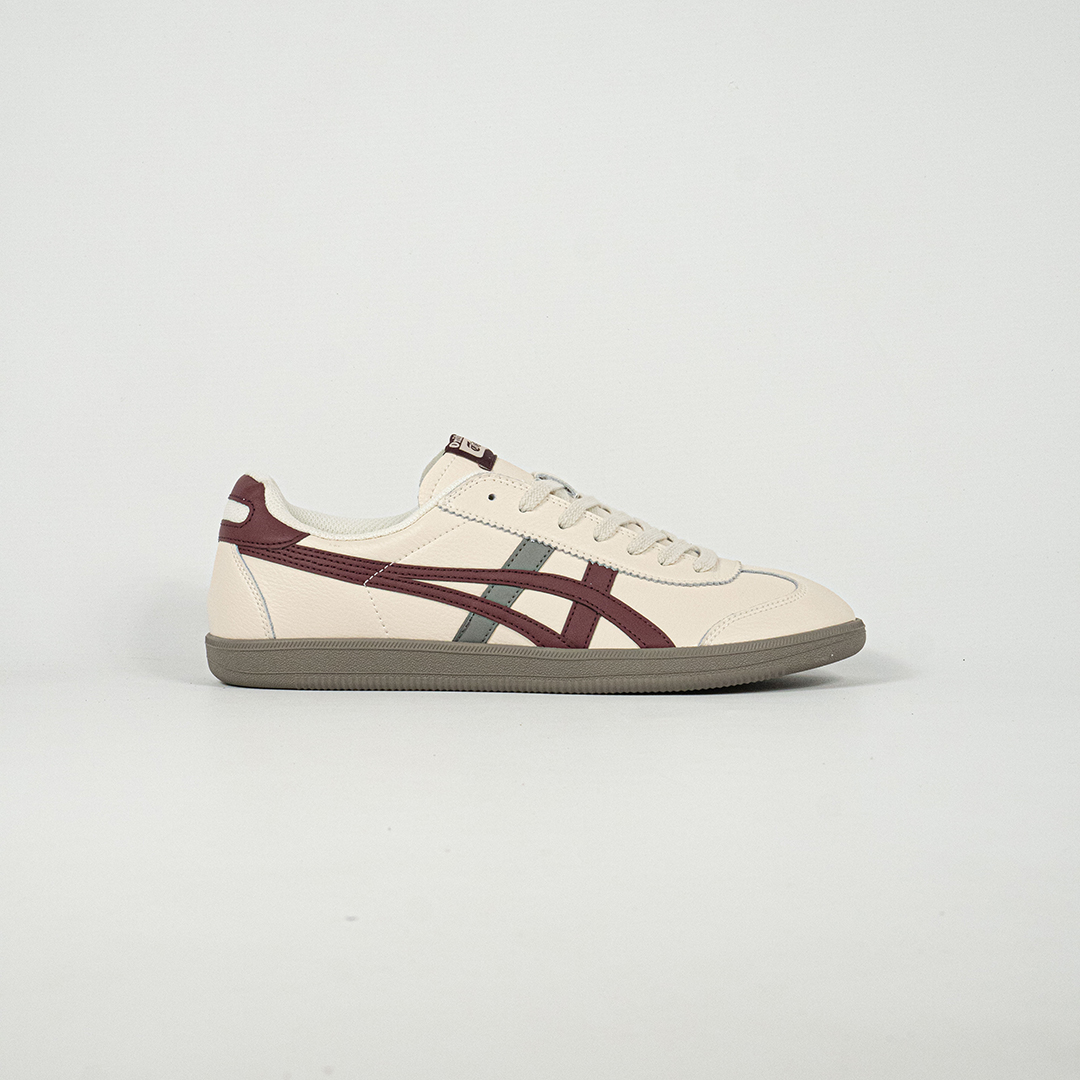 Sepatu Onitsuka Tiger Tokuten White Burgundy Red Grey Unisex Sneakers Casual Authentic