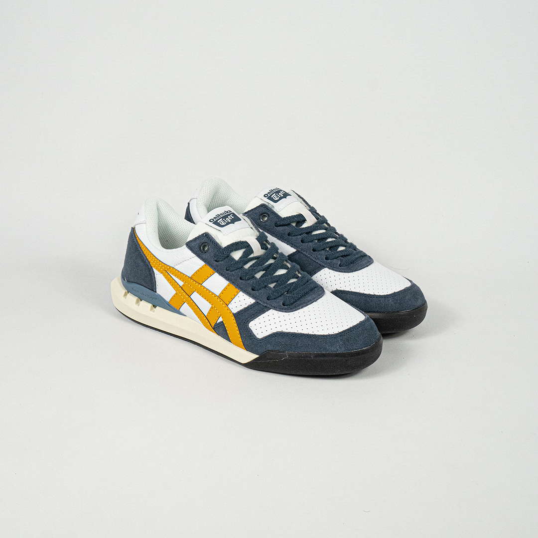 Sepatu Onitsuka Tiger Ultimate 81 EX White Blue Golden Glow Unisex Sneakers Casual Authentic - Image 5