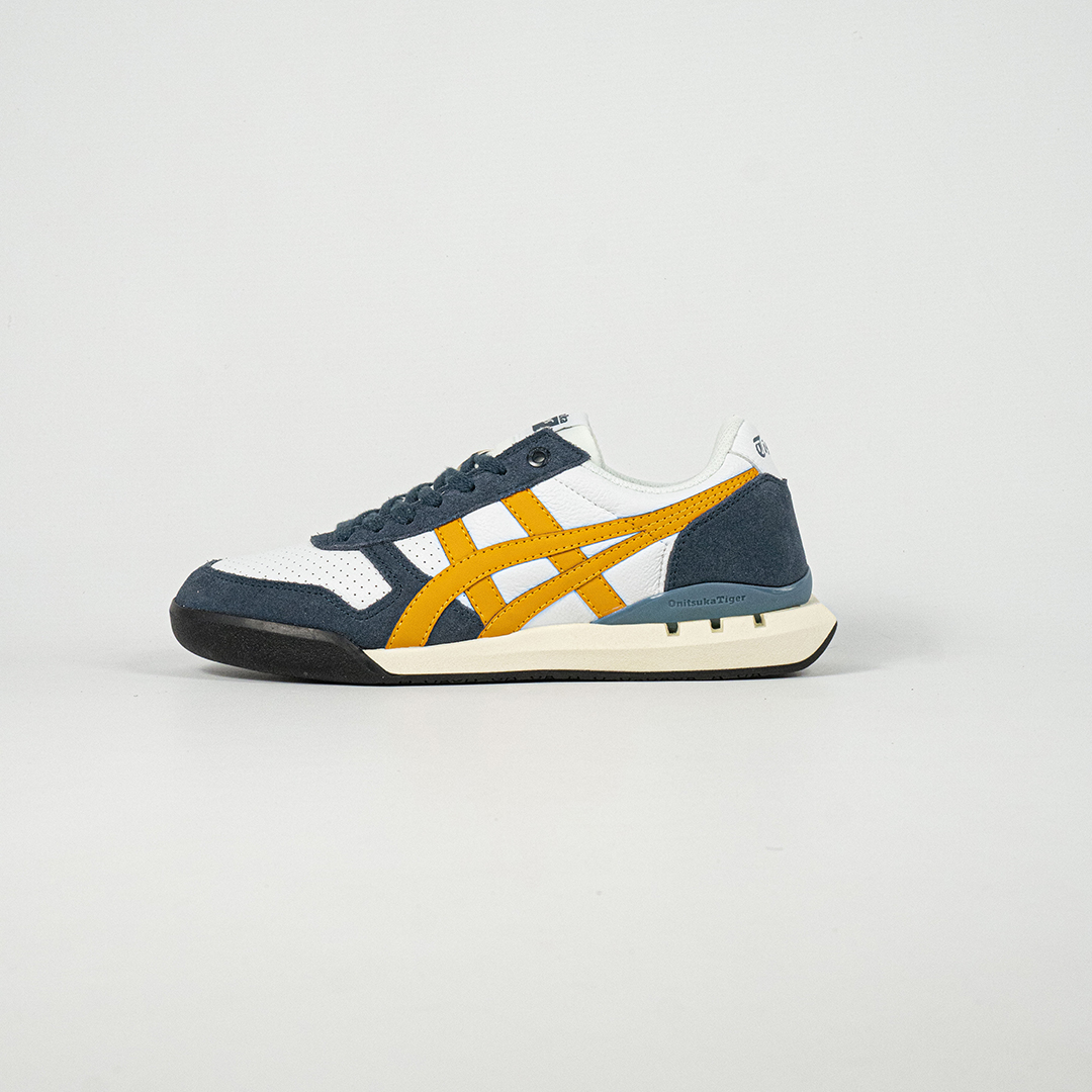 Sepatu Onitsuka Tiger Ultimate 81 EX White Blue Golden Glow Unisex Sneakers Casual Authentic - Image 2
