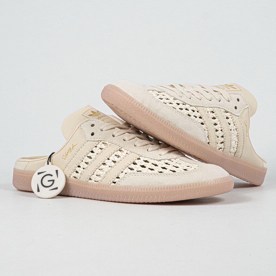 Sepatu Adidas Samba OG Mule Woven Crew White Beige Cream Sneakers Casual Authentic - Image 3