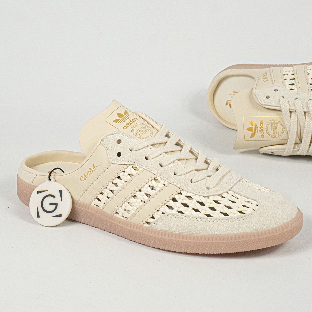 Sepatu Adidas Samba OG Mule Woven Crew White Beige Cream Sneakers Casual Authentic - Image 4