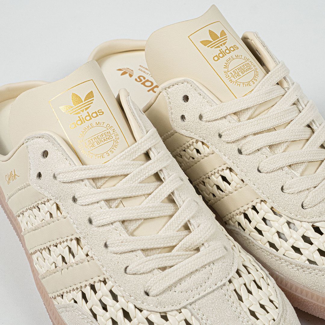 Sepatu Adidas Samba OG Mule Woven Crew White Beige Cream Sneakers Casual Authentic - Image 2