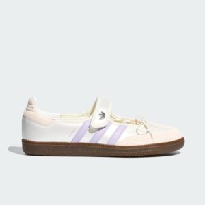 Sepatu Adidas Samba OG Mary Jane Chalk White Silver Dawn Purple Casual Wanita Indoor Outdoor Sneakers Authentic