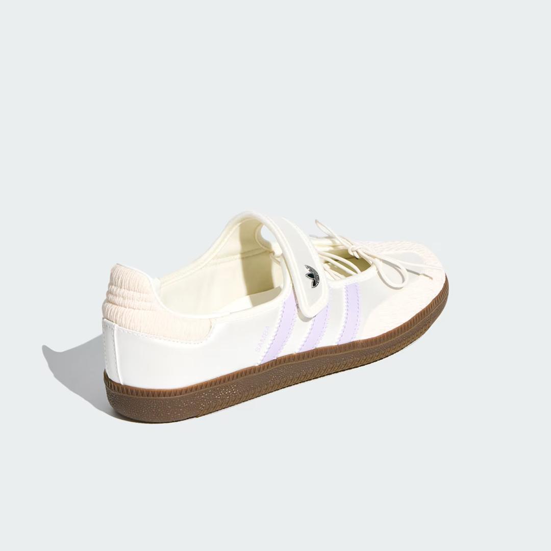 Sepatu Adidas Samba OG Mary Jane Chalk White Silver Dawn Purple Casual Wanita Indoor Outdoor Sneakers Authentic - Image 4