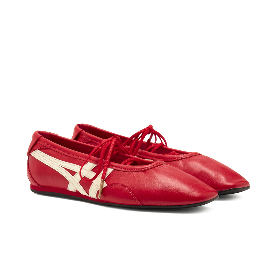 Sepatu Onitsuka Tiger Gymnarina Classic Red Women Casual Wanita Indoor Outdoor Sneakers Authentic - Image 4
