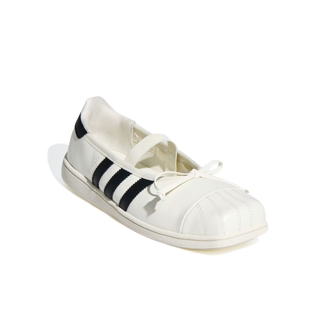Sepatu Adidas Superstar Square Toe Ballet JENNIE Off White Core Black Casual Outdoor Indoor Wanita Sneakers Authentic - Image 4
