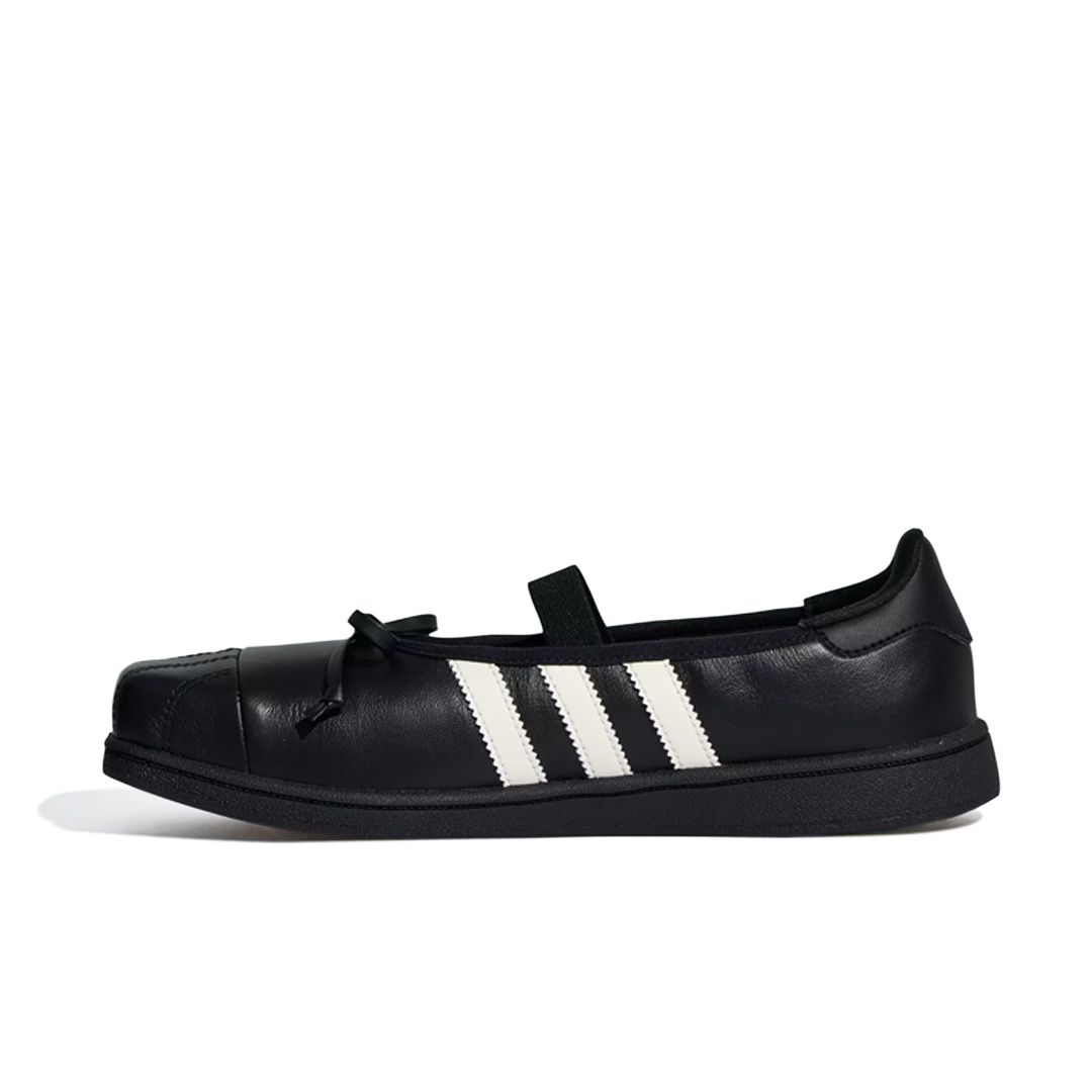 Sepatu Superstar Square Toe Ballet JENNIE Black White Core Black Casual Outdoor Indoor Wanita Sneakers Authentic - Image 2